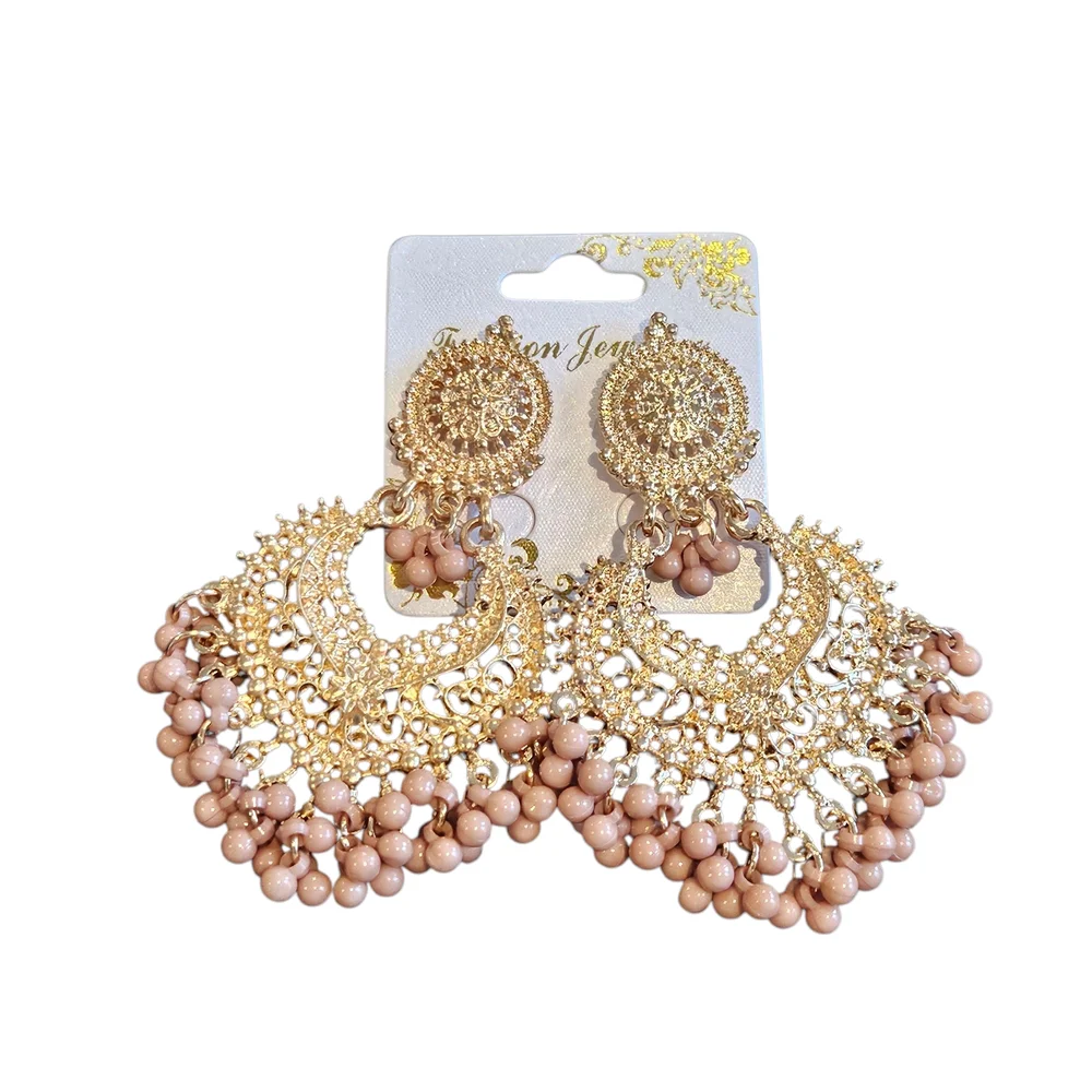 NWT - Elegant Gold and Pink Dangle Earrings